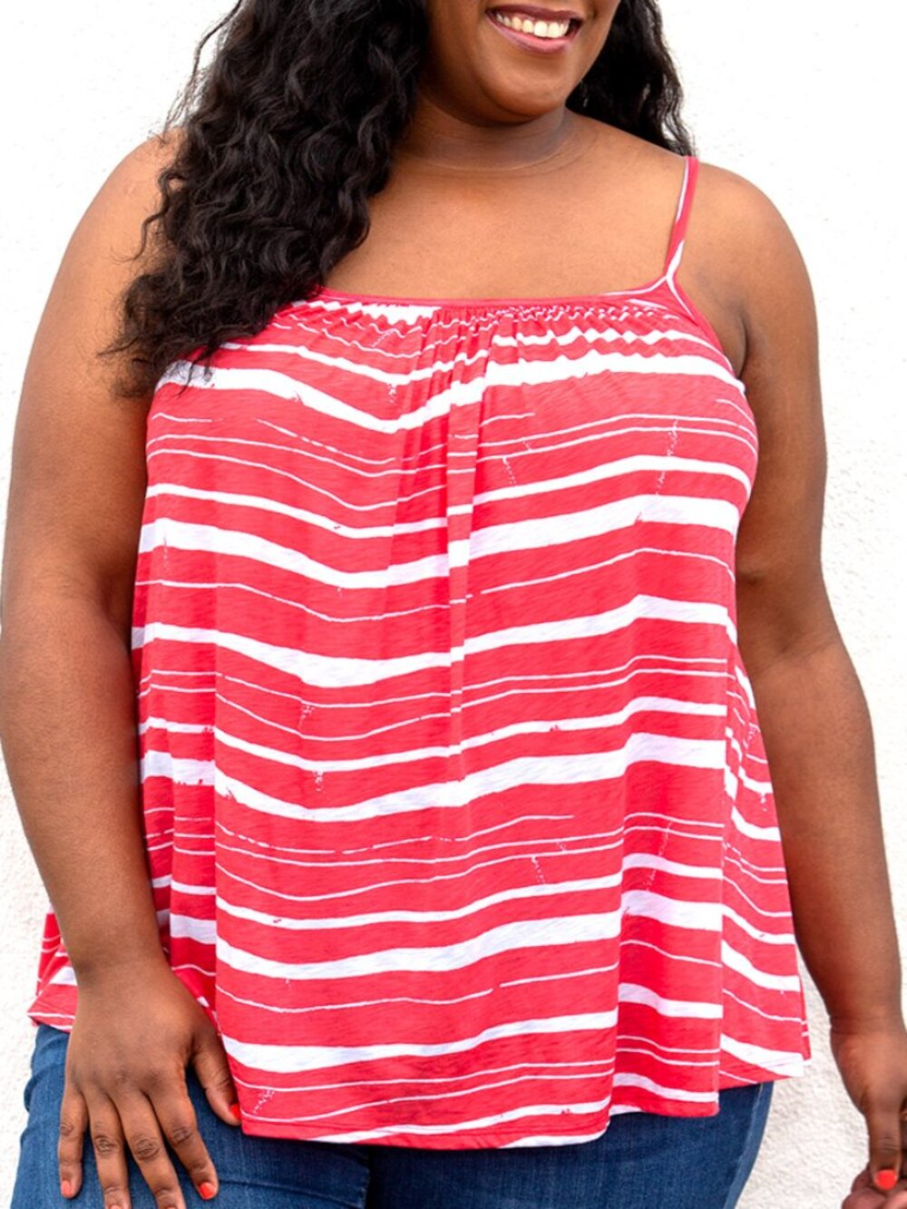 Plus size stripe camisole 1X